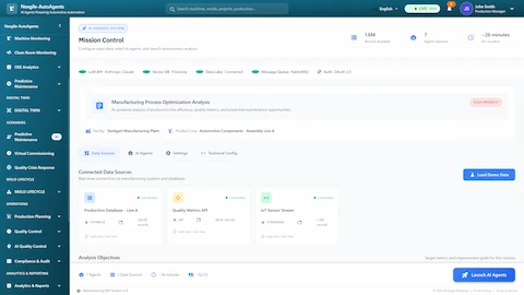 Manufacturing Process Optimization Digital Worker interface