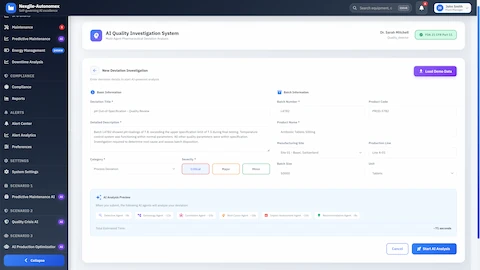 AI-Driven Quality Crisis Resolution Digital Worker interface