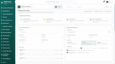 AI Revenue Guardian - Multi-Agent Overbooking Prevention interface